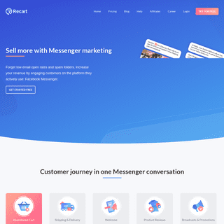 Recart - Sell more with Messenger marketing