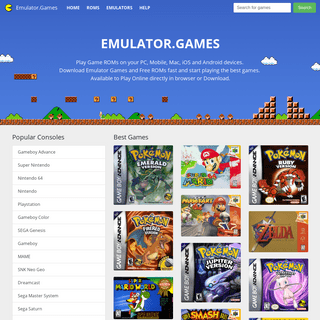 Emulator.Games - Download FREE ROMs for GBA, SNES, PSX, N64, 3DS, PSP, PS2, XBOX, WII, NDS, SEGA, NES and more