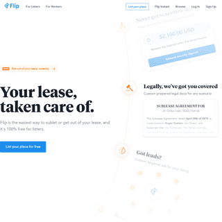 Flip - The easiest way to sublet or get out of your lease.