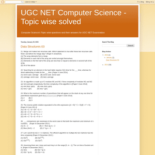 UGC NET Computer Science - Topic wise solved