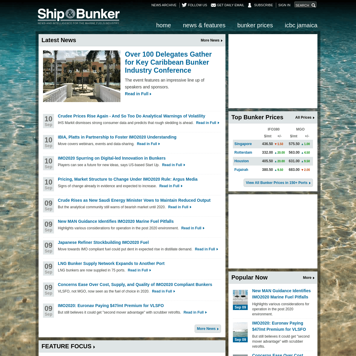 Ship & Bunker - Shipping News and Bunker Price Indications
