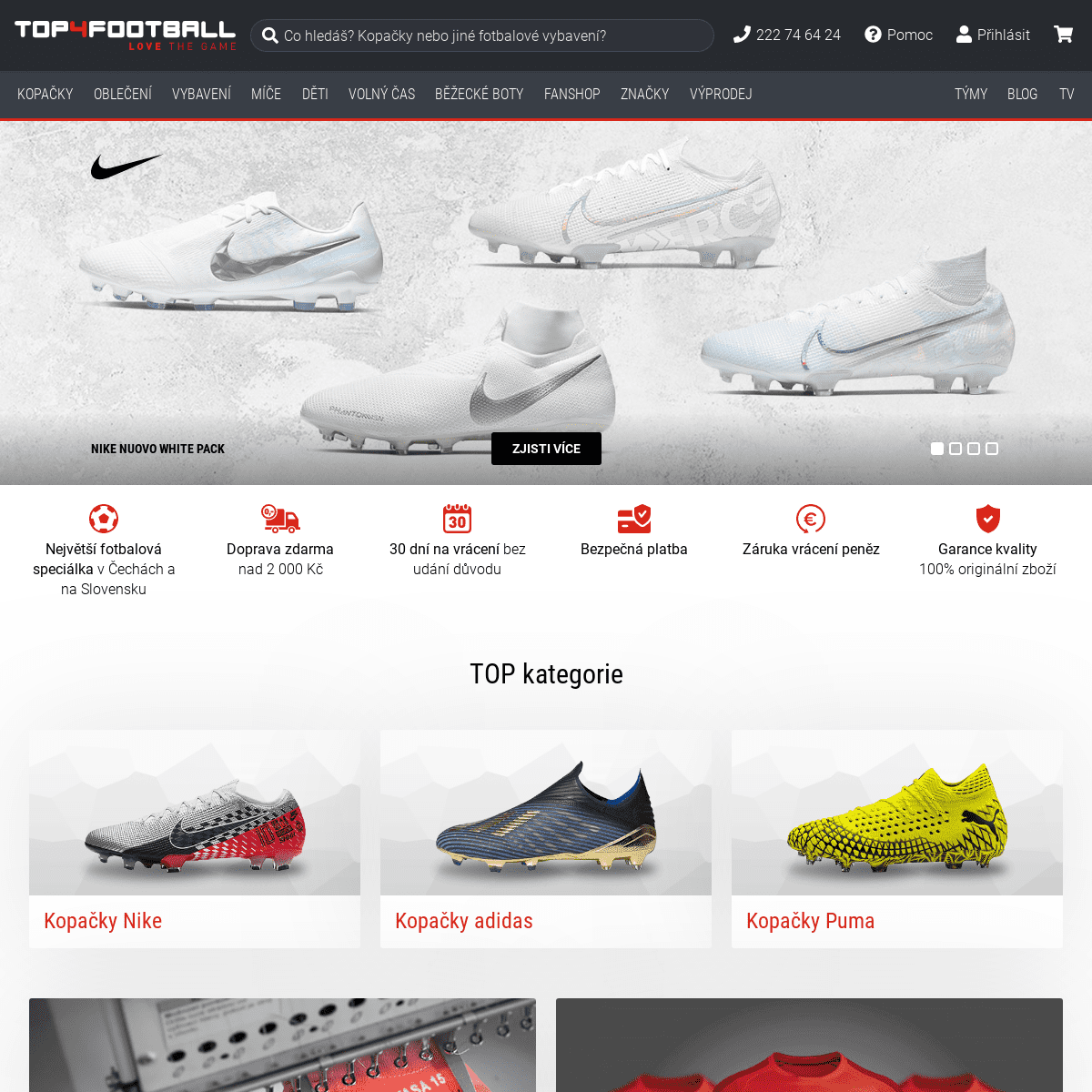 Top4Football.cz – Autorizovaný eshop Nike, Adidas, Puma
