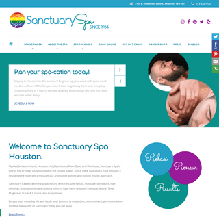 Sanctuary Spa - a Houston Day Spa for Facials and Massages Since 1984