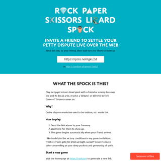 Rock, Paper, Scissors, Lizard, Spock â€“ play live!