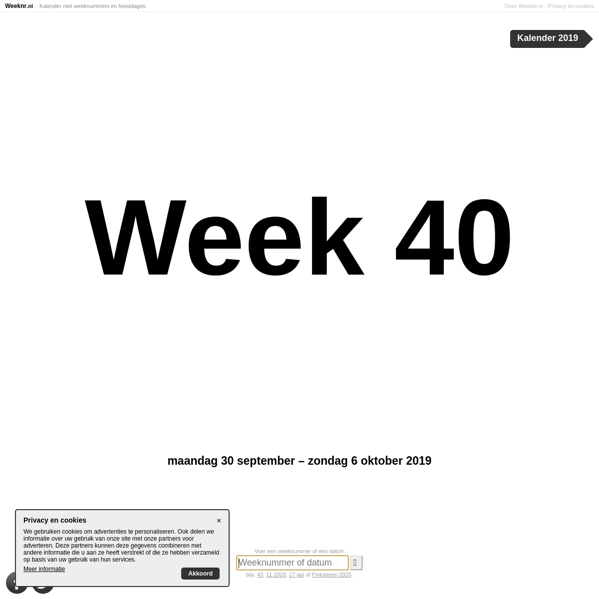 Weeknr.nl | Welke week is het?