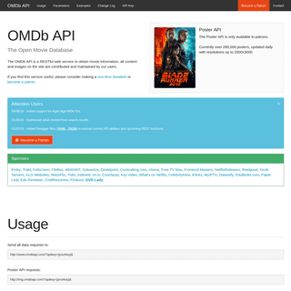 OMDb API - The Open Movie Database