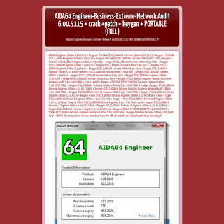 AIDA64 Engineer-Business-Extreme-Network Audit 6.00.5115 + crack +patch + keygen + PORTABLE (FULL)