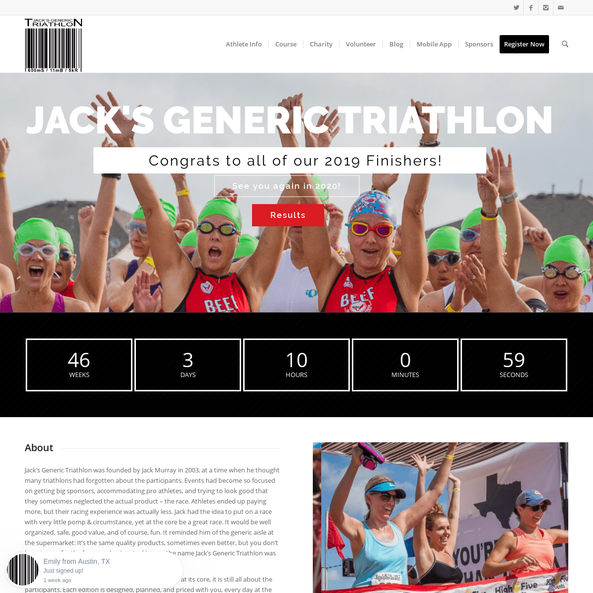 Jack's Generic Triathlon - Austin, Texas -August 25, 2019