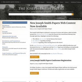 The Joseph Smith Papers: A comprehensive digital collection of the papers of Joseph Smith