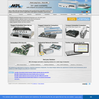 Embedded Industrial Computers PCs for rugged environment and extended temperature range - MPL AG Switzerland