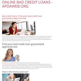 Online Bad Credit Loans -Apdaweb.Org -