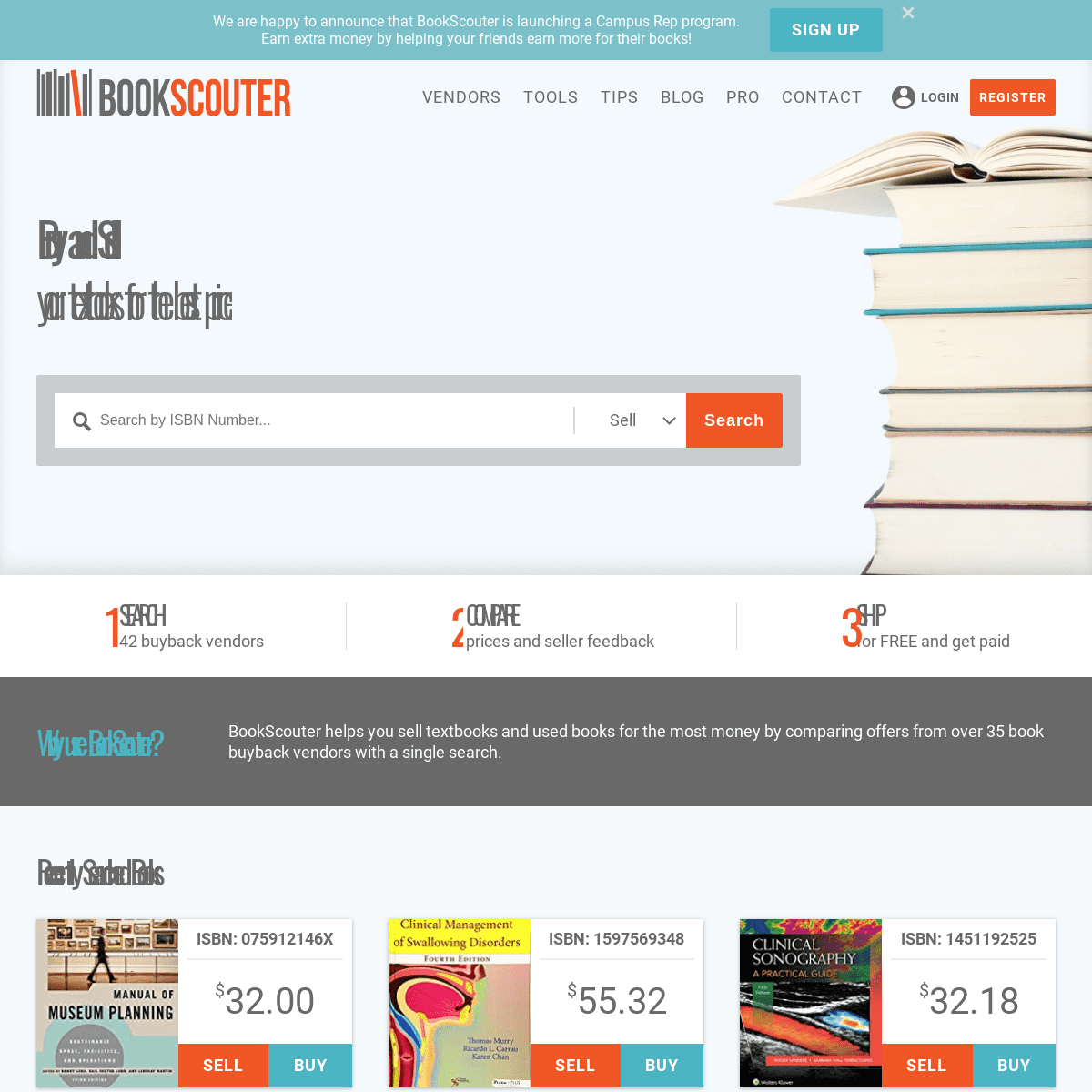 Sell textbooks and used books - Buyback comparison | BookScouter.com