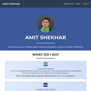 Amit Shekhar | Social Entrepreneur