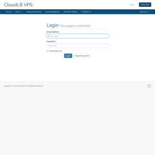 Client Area - CloudLB VPS