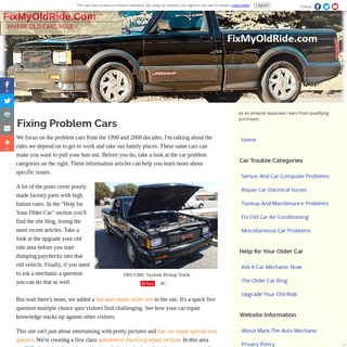 Reduce the Pain of Caring for Problem Cars on FixMyOldRIde.com