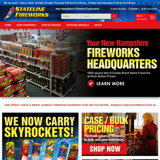Stateline Fireworks New Hampshire Fireworks Factory Outlet