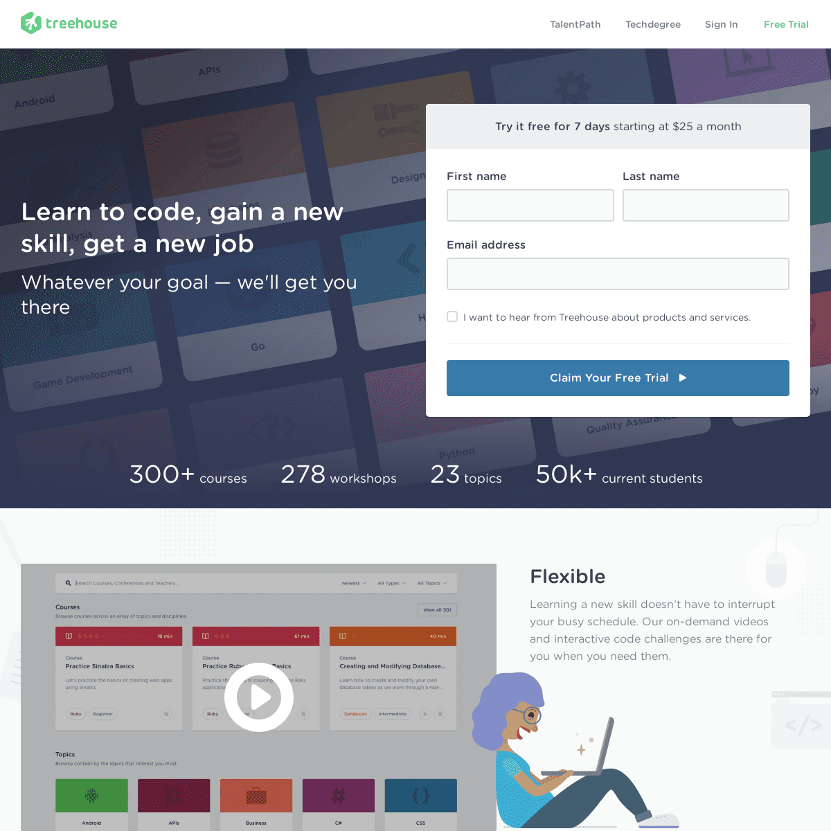 Start Learning at Treehouse for Free