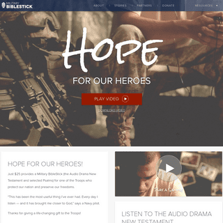 Hope for Our Heroes | Military BibleStick