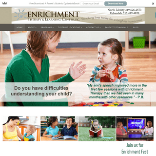 Iowa Speech Therapy | Enrichment Therapy & Learning Center