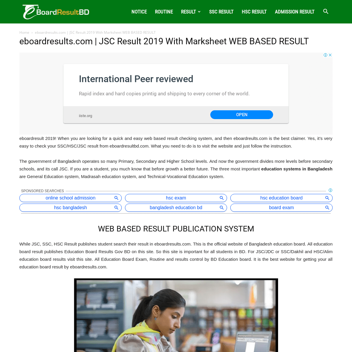 eboardresults.com | JSC Result 2019 With Marksheet Web Based Result