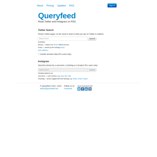 Queryfeed | Twitter and Instagram on RSS