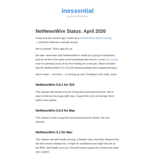 A complete backup of inessential.com