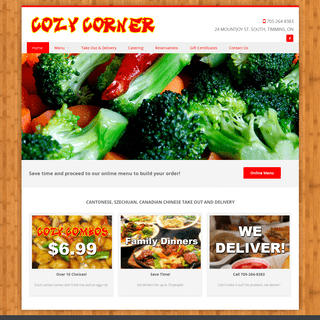 Cozy Corner Restaurant - Chinese dining, takeout and delivery.