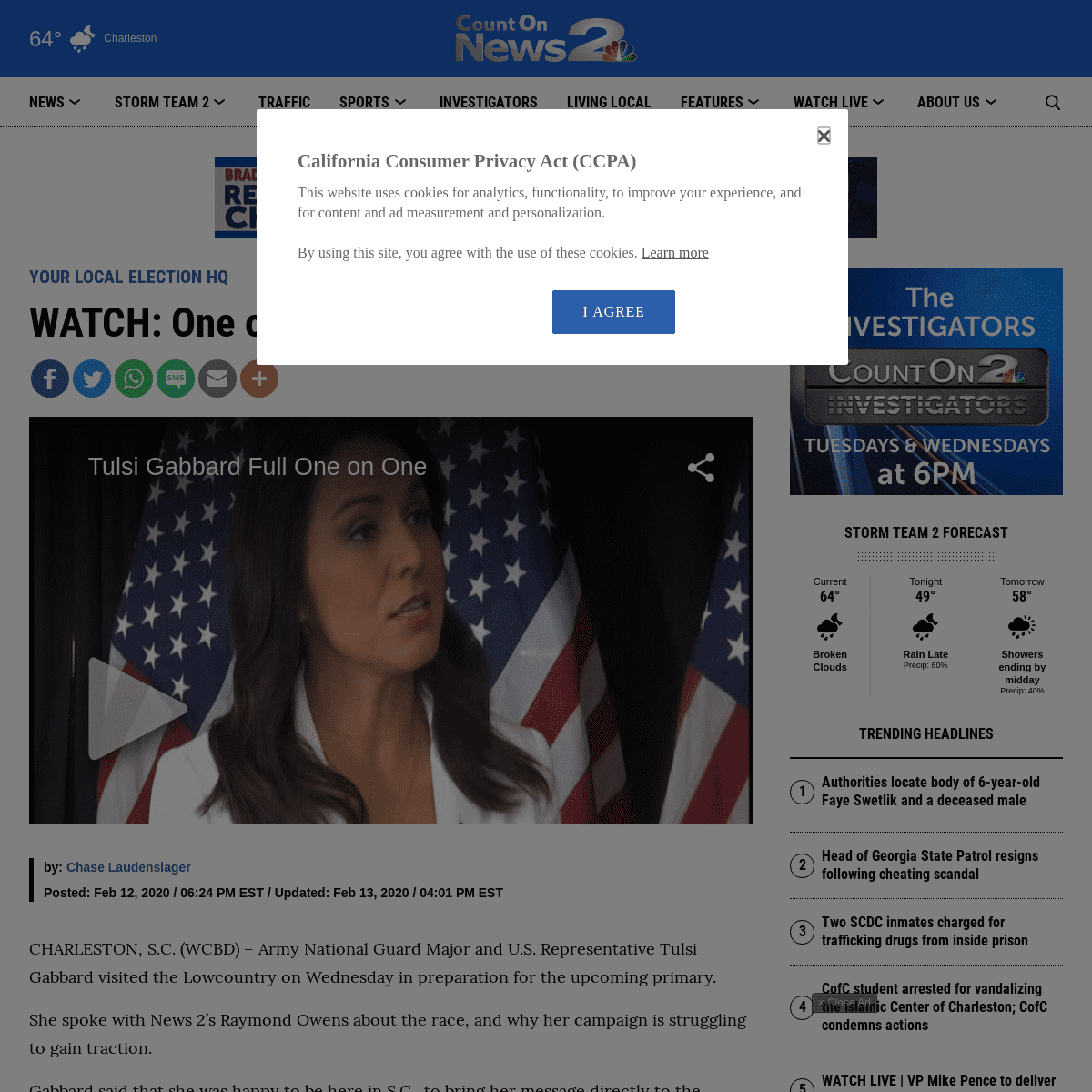 A complete backup of www.counton2.com/news/your-local-election-hq/watch-one-on-one-with-tulsi-gabbard/