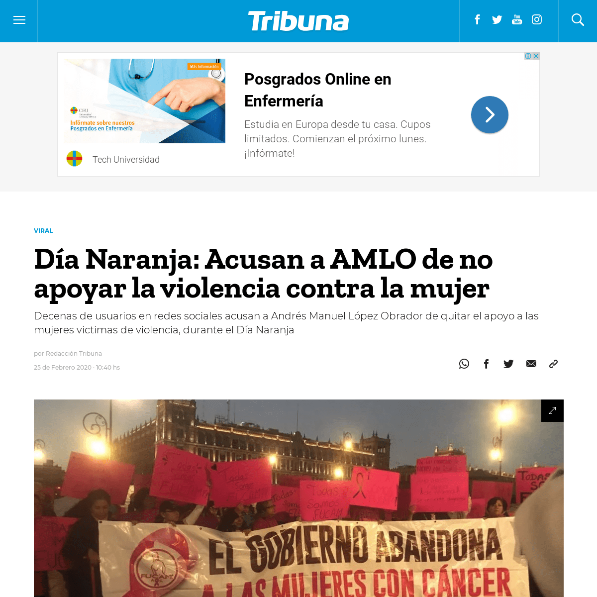 A complete backup of www.tribuna.com.mx/viral/Dia-Naranja-Acusan-a-AMLO-de-no-apoyar-la-violencia-contra-la-mujer-20200225-0065.