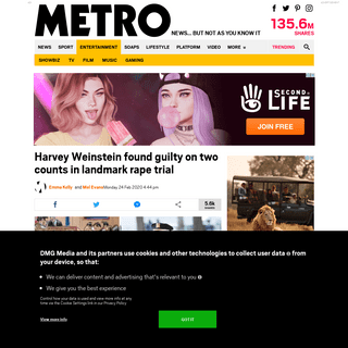 A complete backup of metro.co.uk/2020/02/24/harvey-weinstein-found-guilty-12267435/
