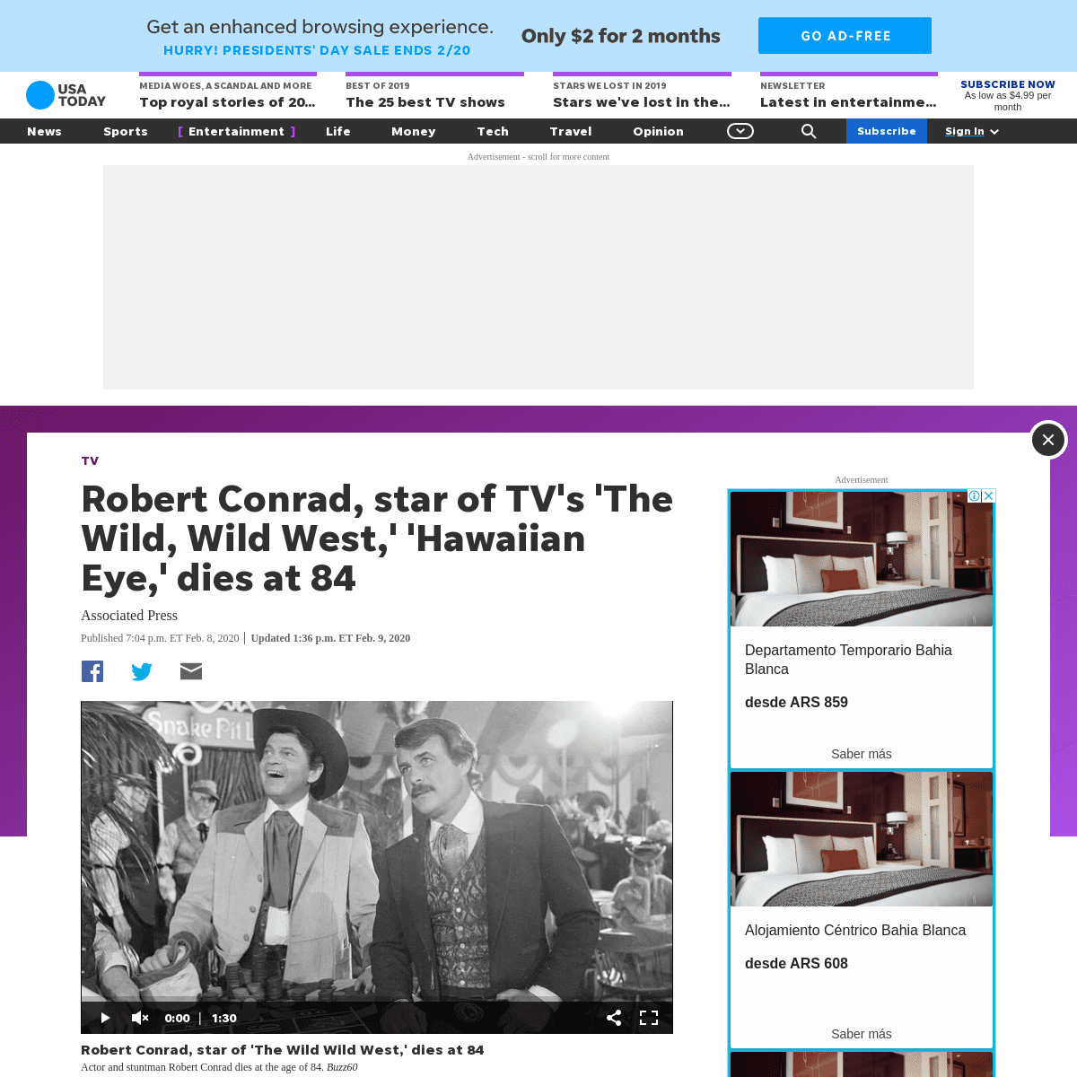 A complete backup of www.usatoday.com/story/entertainment/tv/2020/02/08/robert-conrad-dies-84-actor-starred-tvs-the-wild-wild-we