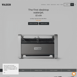$7,499 Desktop Waterjet Cutter - WAZER - Order Now - wazer.comâ€Ž