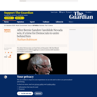 A complete backup of www.theguardian.com/commentisfree/2020/feb/23/after-bernie-sanders-landslide-nevada-win-its-time-for-democr