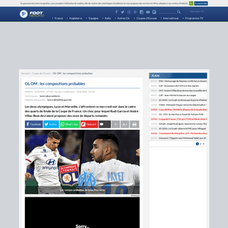 A complete backup of www.footmercato.net/coupe-de-france/ol-om-les-compositions-probables_273876
