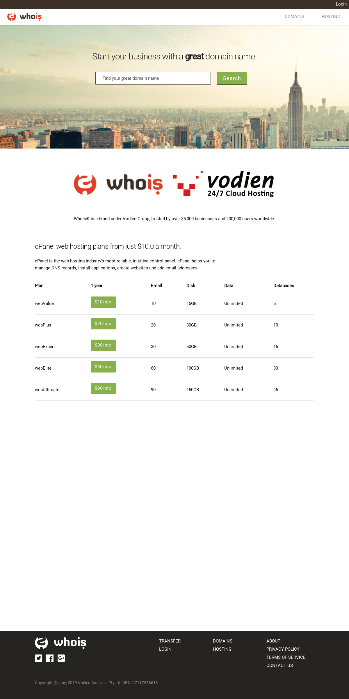 A complete backup of whois.com.au
