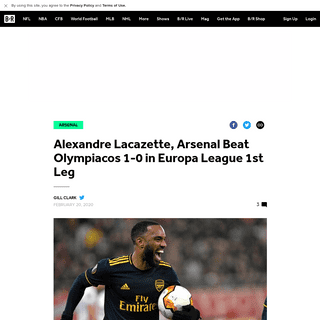 Alexandre Lacazette, Arsenal Beat Olympiacos 1-0 in Europa League 1st Leg - Bleacher Report - Latest News, Videos and Highlights