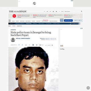 A complete backup of www.thehindu.com/news/national/karnataka/state-police-team-in-senegal-to-bring-back-ravi-pujari/article3089