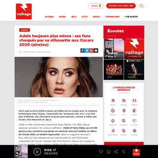 Adele toujours plus mince - ses fans choquÃ©s par sa silhouette aux Oscars 2020 (photos) - Voltage - ConnectÃ©e Ã  Paris