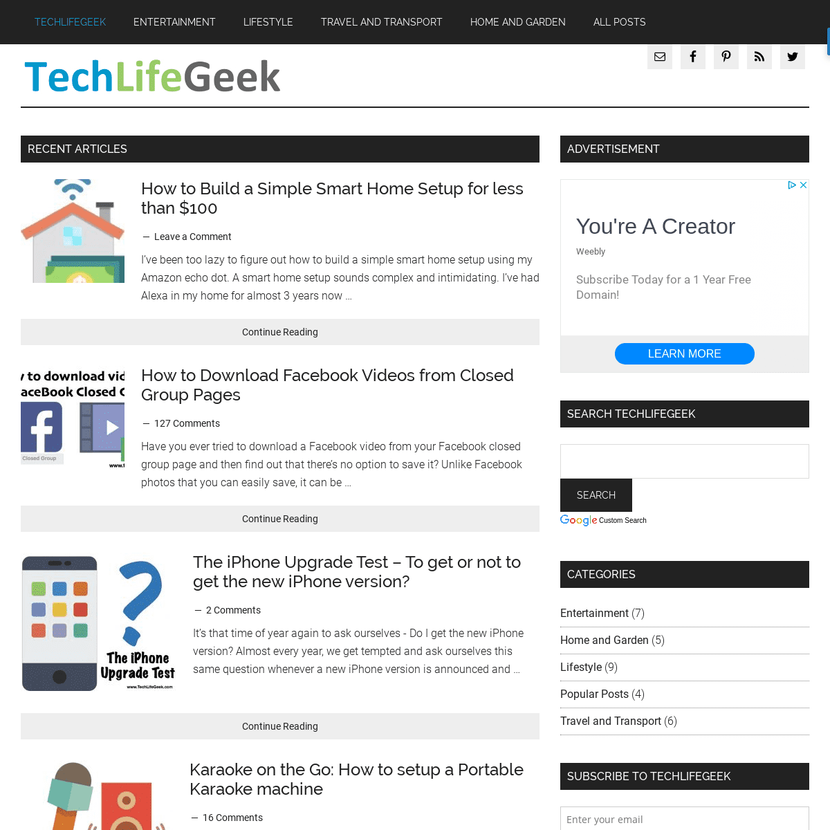 A complete backup of techlifegeek.com