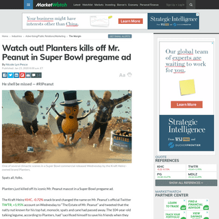 A complete backup of www.marketwatch.com/story/watch-this-planters-kills-off-mr-peanut-in-super-bowl-pregame-ad-2020-01-22