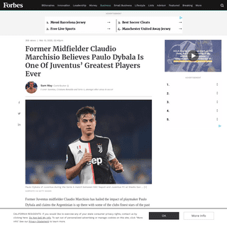 A complete backup of www.forbes.com/sites/sammay/2020/02/13/claudio-marchisio-former-midfielder-believes-paulo-dybala-is-one-of-