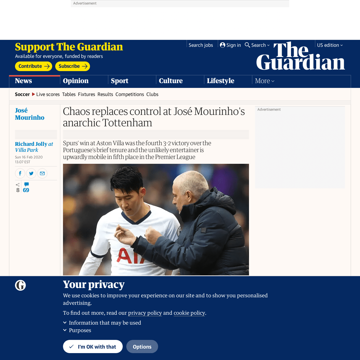 A complete backup of www.theguardian.com/football/2020/feb/16/chaos-replaces-control-at-jose-mourinhos-anarchic-tottenham