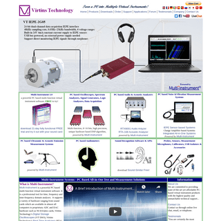 PC USB Oscilloscopes, Spectrum Analyzers, Signal Generators, Audio and Acoustic Analyzers, Data Acquistion - Virtins Technology