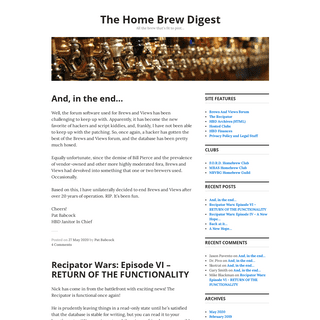 The Home Brew Digest â€“ All the brew that's fit to pintâ€¦