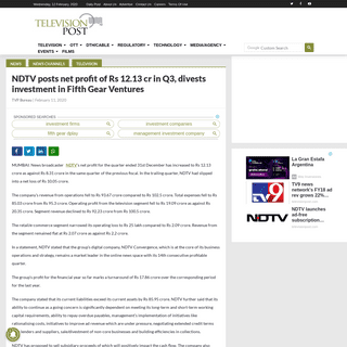 A complete backup of www.televisionpost.com/ndtv-posts-net-profit-of-rs-12-13-cr-in-q3-divests-investment-in-fifth-gear-ventures