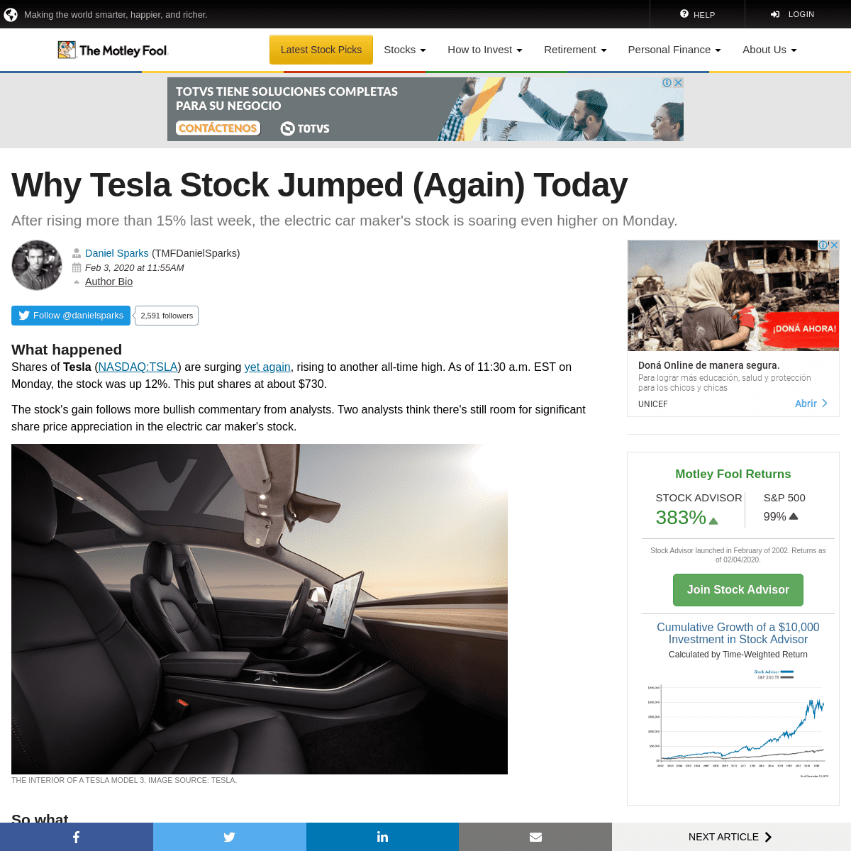 A complete backup of www.fool.com/investing/2020/02/03/why-tesla-stock-jumped-again-today.aspx