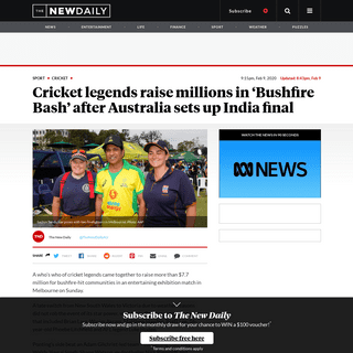 A complete backup of thenewdaily.com.au/sport/cricket/2020/02/09/cricket-legends-raise-millions-in-bushfire-bash-sachin-tendulka