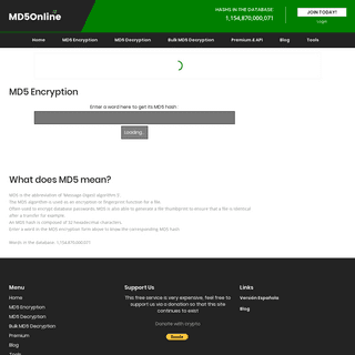 A complete backup of md5online.org
