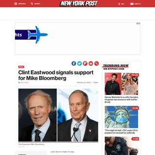 A complete backup of nypost.com/2020/02/22/clint-eastwood-signals-support-for-mike-bloomberg/