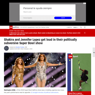 Jennifer Lopez and Shakira get loud in their politically subversive Super Bowl show - CNNPolitics